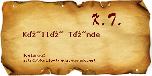Kálló Tünde névjegykártya
