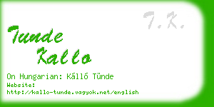 tunde kallo business card